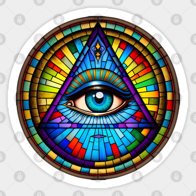 All Seeing Stained Glass Eye Sticker by Fuggity